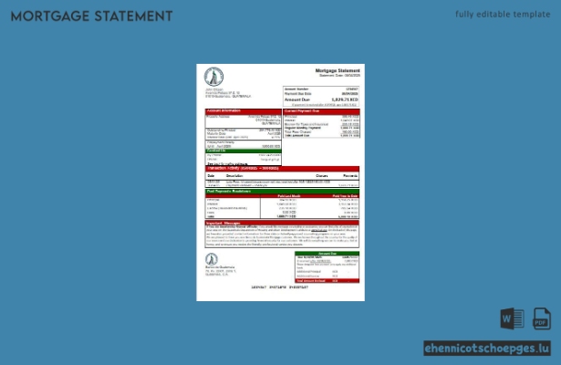 Beispiel eines Hypothekenauszugs der Banco de Guatemala (Guatemala)